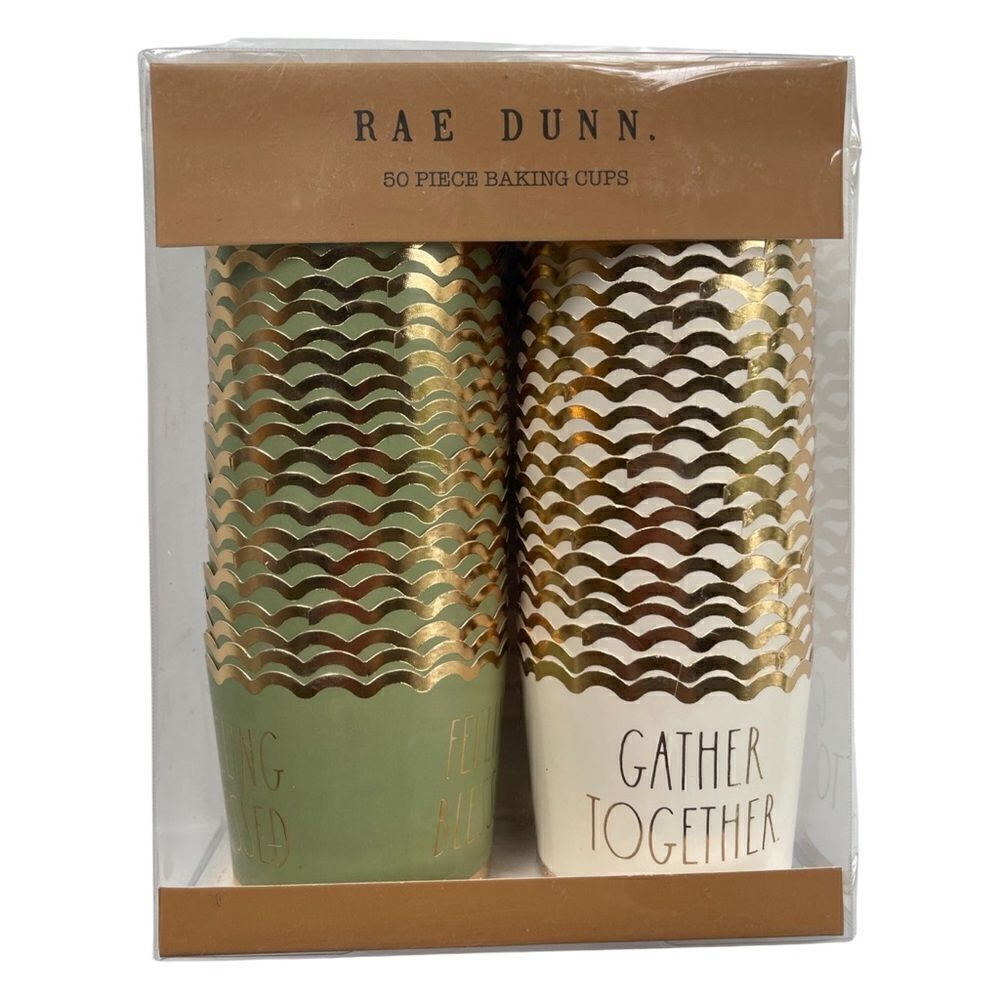 Rae Dunn 50 Count Fall Cupcake Liners Feeling Blessed Gathered Together NIB